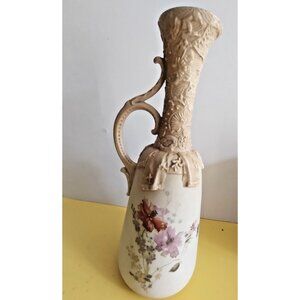 Antique Doulton Burslem England Ornate Raised Motif Pitcher 10 1/2" -  1890-1902